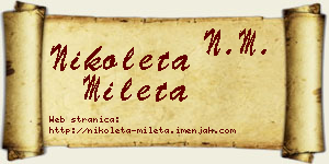 Nikoleta Mileta vizit kartica